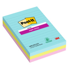 Blocco Post-it® Super Sticky a Righe - Formato 101x152mm - Cod. 660 - Colori Assortiti
